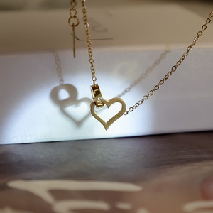Heart-Shaped Clavicle <b>Chain</b> 18k Gold Plated <b>Titanium</b> Steel Necklace Daily Wear Fashion Jewelry - Product Image 4