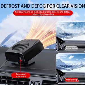 Ventilateur de voiture 2-en-1 à chauffage et refroidissement rapides, dégivreur de <span class=keywords><strong>pare</strong></span>-<span class=keywords><strong>brise</strong></span> avec 2 modes, chauffage d'habitacle et désembueur, appareil électrique - Product Image 2
