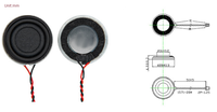 Komponen Speaker Kecil Magnet Internal Diafragma Laminasi Tahan Panas 28mm Bulat 8Ohm 2W 4Ohm 3W Suara Bagus Loudspeaker
