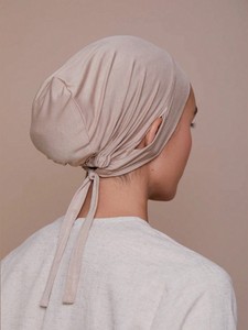 1pc Bonnet Hijab Léger en Jersey Soyeux pour <span class=keywords><strong>Femme</strong></span> avec Cordon de Serrage, <span class=keywords><strong>Voile</strong></span> Musulman Respirant Réglable pour Usage Quotidien - Product Image 3
