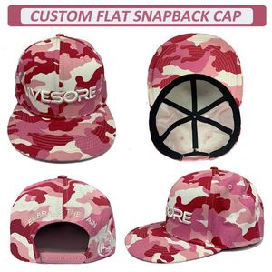 High Quality Custom Embroidered Logo Bulk Cotton Flat Brim Snapback Cap Sports Hip Hop Snaps Hat 6 Panel Custom Snapback Cap - Product Image 4
