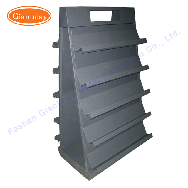 High Quality Double Sided Commercial Floor Standing CD Display Stand Metal Stable DVD Rack Shelf