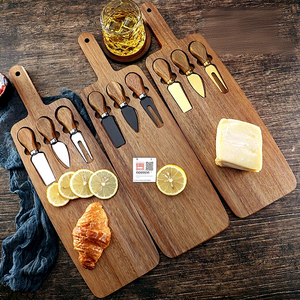 Cuchillo para <span class=keywords><strong>Queso</strong></span> con Mango de Madera, Forma Rectangular, Duradero, Paquete Combinado con Tabla de <span class=keywords><strong>Queso</strong></span> de Acacia, Utensilios de Cocina - Product Image 4