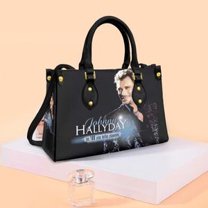 Sac à main en cuir de luxe imprimé Johnny Hallyday pour femmes, sac fourre-tout décontracté, sac à bandoulière durable personnalisé pour adolescentes, faible MOQ - Product Image 3