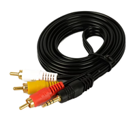 Prix usine 0.5m plaqué or 2rca mâle à 2 Rca mâle Composite Audio vidéo Av Rca câble Audio de voiture pour Dvd Tv Cd son
