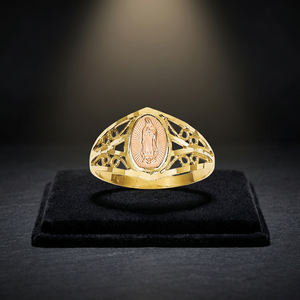 High Quality Custom <b>Two</b> Tone Gold Plated Virgin Mary <b>Ring</b> New Trendy Classic Style High Polish Certified Unisex Party Jewelry - Product Image 2