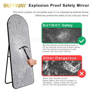 Vente en gros Miroir sur pied Personnalisé Décoration de salle de bain Dressing Mural Long Corps Pleine Longueur Sol Miroir Spiegel Espejo - Product Image 6