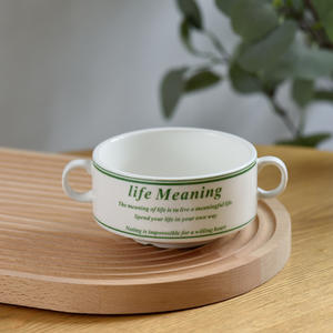 Bol à soupe en céramique alphabet, Simple, rétro alphabet en céramique, pour dessert domestique, bol binaural <span class=keywords><strong>de</strong></span> ménage, vente directe, d'usine - Product Image 5