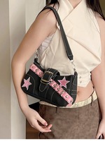 Tas Selempang Wanita Desain Niche Matte Suede Bordir Tali Tunggal 2025 Terbaru Y2K Manis Keren High-End