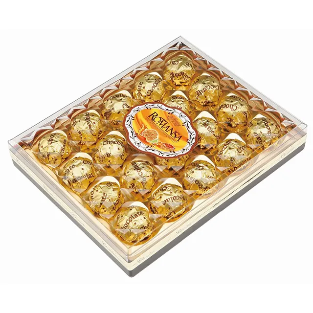 Le plus chaud sur le marché du Moyen-Orient Boule de gaufrette au chocolat Composé d'arachide similaire à Ferrero Rocher 42PCS Box