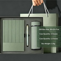 Juego de Cuadernos de Negocios A5 con Logotipo Personalizado, Encuadernación Cosida, en Piel Sintética, con Bolsa de Regalo, Taza Aislada y Bolígrafo