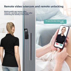 <span class=keywords><strong>Serrure</strong></span> intelligente WiFi Tuya en aluminium pour extérieur avec lecteur d'empreintes digitales, alimentation d'urgence, déverrouillage à distance par smartphone et stockage cloud - Product Image 6