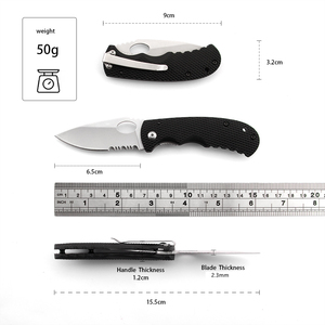 Cuchillo de Bolsillo Plegable HL con Logotipo Personalizado, Recubrimiento Negro, Hoja Plegable de Acero de Alta Resistencia, Cuchillos Plegables de Rescate, Supervivencia y Camping - Product Image 2