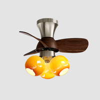 Ventilateur de plafond décoratif à pales droites de 24 pouces, couleur bois naturel/noyer, qualité supérieure, avec télécommande, LED E27*3, 6 vitesses