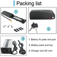 Batterie Lithium-Ion 24V 36V 48V 15Ah pour Vélo Électrique, Batterie de Cadre Inférieur Ebike 72V 40Ah 60V, Adaptée aux Moteurs 5000W