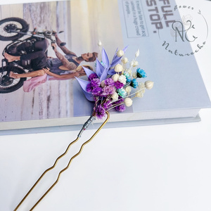 Épingle à cheveux en fleurs séchées virales <span class=keywords><strong>2026</strong></span> |   Accessoire pour cheveux en forme de U avec fleurs préservées bohèmes |   Décoration de cheveux de mode pour mariage, fiançailles et cérémonie nuptiale - Product Image 6