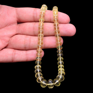 AAA + citron Quartz pierre précieuse 6mm-10mm perles Rondelle à facettes naturel jaune citron perles de pierres précieuses semi-précieuses pour la fabrication de bijoux - Product Image 5