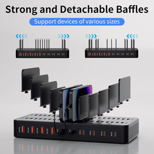 60W <strong>Charging</strong> <strong>Station</strong> for Multiple Devices, 10-Port <strong>USB</strong> Fast <strong>Charging</strong> <strong>Station</strong> with Adjustable Dividers - Product Image 4