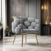 Chaise de salle à manger de luxe Design nordique tissu velours métal moderne Restaurant intérieur salle à manger salon cuisine Bar maison