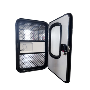 Portes de remorque en forme de larme à <span class=keywords><strong>coin</strong></span> rond populaires chaudes 650x900mm portes d'entrée en aluminium pour les campeurs en forme de larme avec portes moustiquaires intérieures - Product Image 1