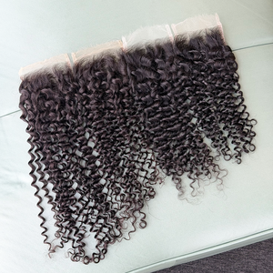 Seamless blend 2x6 4x4 5x5 6x6 100% Virgin Human Hair Natural Black Jerry curly 4x4 HD Lace Closure Mass wholesale - Product Image 5