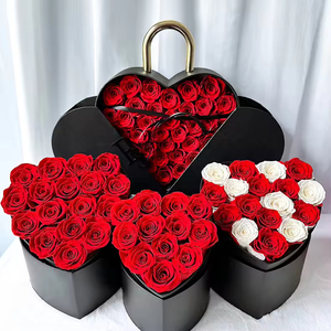 2026 Muttertag für immer Blume Natürliche unsterbliche stabilisierte ewige Rosen Konservierte Unendlichkeit Rosen Herz Box zum Valentinstag - Product Image 3