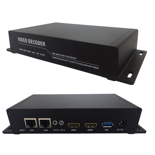 3840x2160P30fps IPTV Decoder H.264 Video IP Encoder IP HD Ml Converter Metal Portable 5-Year Warranty for CCTV Conference LED