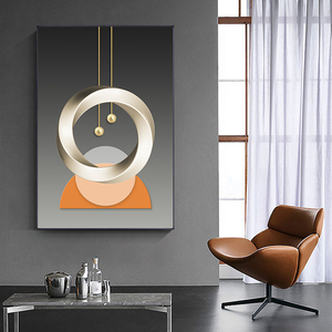 Arte Mural Moderno, Pósters Abstractos Nórdicos, <span class=keywords><strong>Cuadros</strong></span> en Lienzo Gris Naranja, Decoración del Hogar, <span class=keywords><strong>Cuadros</strong></span> para Sala <span class=keywords><strong>de</strong></span> Estar - Product Image 5