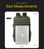 Tas Ransel Hiking Trekking Heavy Duty Tahan Air Taktis 50L Tas Ransel Harian Besar untuk Pria Molle 3 Hari Assault Pack