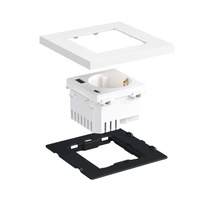 Prise murale BENDI F5white Series 16A 250V IP22 norme britannique, 2 ports USB-A, 2 ports USB-C, panneau PC ignifuge, prise universelle