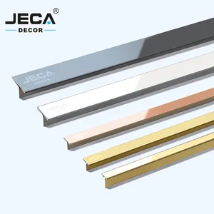 JECA, gran oferta, tiras de incrustaciones de Metal cepillado, canal en U, perfil de incrustación de acero inoxidable, embellecedor de azulejo de esquina decorativo