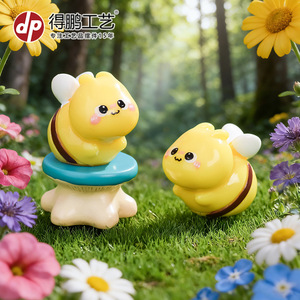 Adorno de Resina con Forma de Abeja Amarilla de Dibujos Animados, Decoración para el Hogar, Manualidades de Escritorio, Decoración Artística - Product Image 4