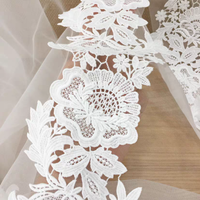 Dentelle Guipure 3D en Soie Lactée, Bordure en Dentelle Française, Accessoires pour Robes de Mariée, Accessoires DIY pour Robes Femme, Décorations de Noël