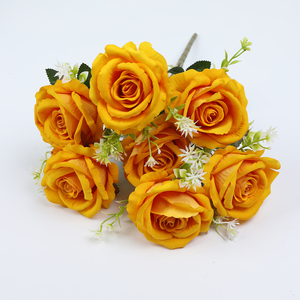 Rosa bianca Bouquet rosa Rose di velluto per matrimonio natale/laurea decorazione artificiale accessorio decorativo per matrimonio - Product Image 6