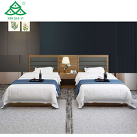 Ensemble de chambre d'hôtel contemporain pour lit simple et double, en chêne massif, écologique et durable, pour villa et appartement
