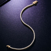 Vente directe d'usine 2mm 925 ruban DEF VVS Moissanite diamant Tennis chaîne lourd glacé bijoux pour femmes fête cadeau Bracelet