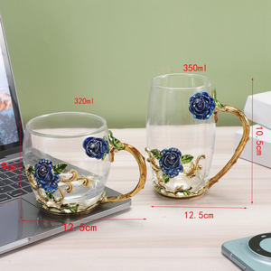 แก้วน้ำและแก้วกาแฟเคลือบสีเคลือบเงาแบบสร้างสรรค์ สไ<span class=keywords><strong>ต</strong></span>ล์ยุโรป ทนความร้อน เหมาะสำหรับเป็นของขวัญ - Product Image 2