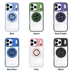 Étui magnétique transparent de luxe avec béquille annulaire |   Cache-caméra coulissant et pare-chocs coloré pour la série 17-<span class=keywords><strong>11</strong></span> - Product Image 5