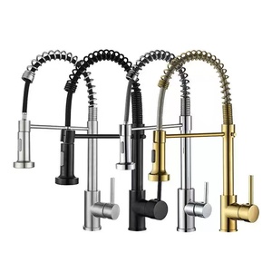 <span class=keywords><strong>Robinet</strong></span> de cuisine moderne en laiton à montage sur plan, avec douchette extractible, noir, à ressort, vente chaude, pour usine et vente en gros - Product Image 1