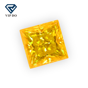 4,5*4,5-8*8mm corte cuadrado chapado en oro amarillo suelto moissanita diamante color amarillo vivo moissanita piedras preciosas para joyería - Product Image 2