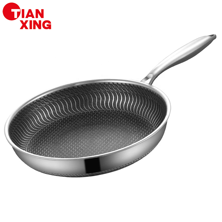 28cm honeycomb non-stick stainless steel frying pan