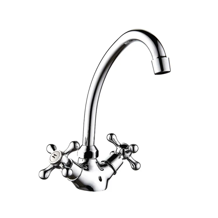 New faucet deck-mounted kitchen faucet two handle chrome sink mixer(ZS57604-B)