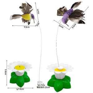 Jouet électrique interactif pour chat et oiseau, base florale 9,5 cm, bâton de stimulation automatique - Product Image 1