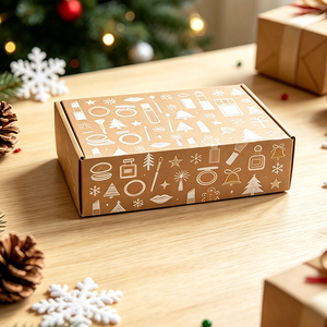 Boîte postale personnalisée avec logo sérigraphié, boîte d'expédition en papier kraft pour les fêtes, boîte d'expédition pour cosmétiques et soins de la peau, emballage en papier ondulé - Product Image 2