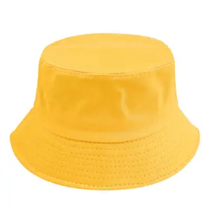 promotional colorful bucket hat spring summer men's hat sunshade couple plain print bucket hat