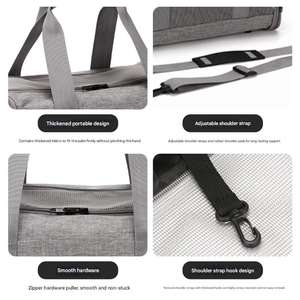 Temel ekonomik katlanabilir Oxford Polyester kumaş ayarlanabilir Pet Strollers fermuar katı desen köpekler büyük boy nefes taşınabilir - Product Image 4