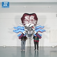 Décoration de défilé géante en forme de pirate de dessin animé gonflable lumineux à LED