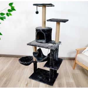 Árbol para Gatos Moderno de Alta Calidad, Estructura de Cactus Grande de Madera con Cuerda de Cáñamo y Sisal, Muebles de Felpa Suave para Gatos - Product Image 5