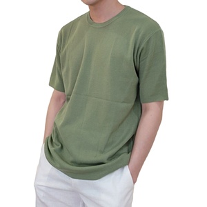 Camiseta de Lujo para Hombre de Talla Grande, 100% Algodón, Color Sólido, Transpirable, con Impresión por Sublimación Personalizada para Fitness - Product Image 1