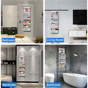 Organizador de Almacenamiento Colgante para Puerta con 4 Bolsillos Transparentes Grandes, Montaje en Pared para Habitación Infantil o Guardería, en Oferta - Product Image 5